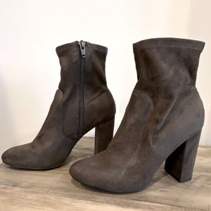 Dark gray suede Booties- Size 8
